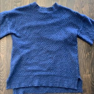 Navy boucle knit short sleeve Prolouge sweater